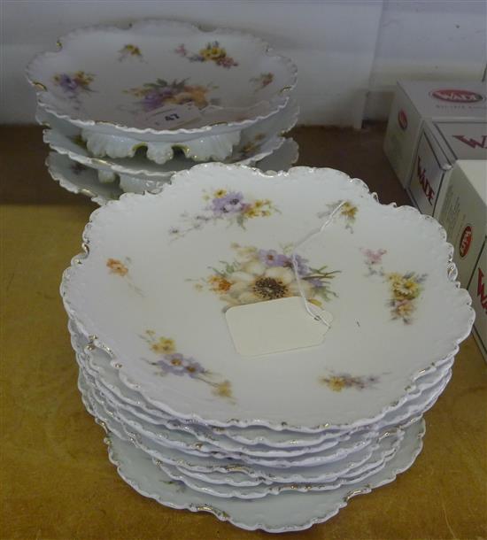 Rosenthal Monbijou 12-piece dessert service, floral decorated